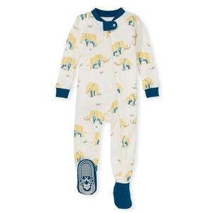Burt's Bees Organic Baby Zip Front Snug Fit Footed Pajamas Woolly Awesome